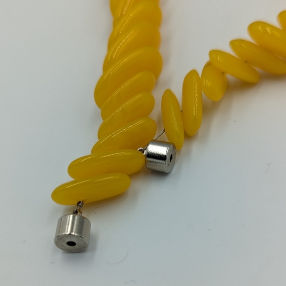 LARGE Graduated COGNAC & EGG YOLK Reconstituted AMBER DISCS RUNWAY NECKLACE 23" - Picture 11 of 15